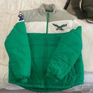 Philadelphia Eagles Mitchell & Ness - In the Clutch Puffer Jacket Vintage Logo